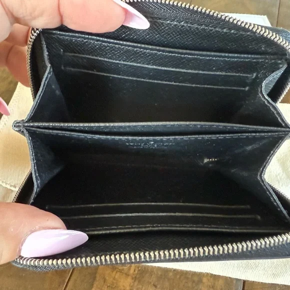 LV Black Heart Embroidered Compact Zippy Wallet - Picture 7 of 8